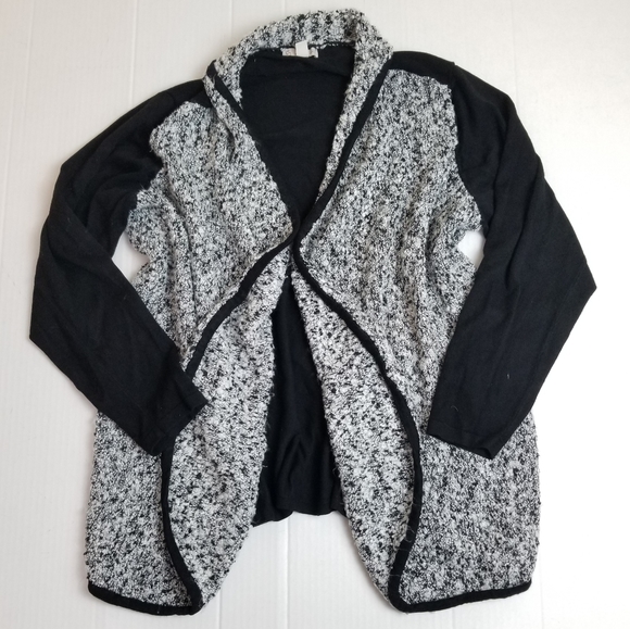 Fuzzy Knit Color Block Flowy Cardigan Sweater by Dressbarn - Picture 2 of 11